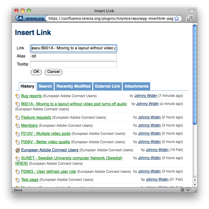 European Adobe Connect Users > Howto insert a bug report > bugreport_link.png