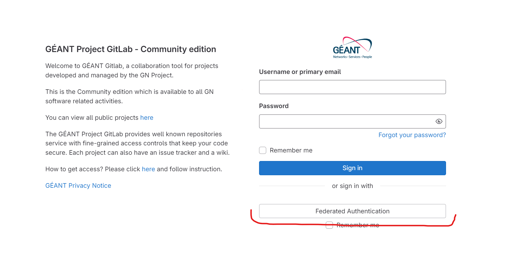 GEANT Software Development Support > GitLab - Source Code Repository > gitlab-nowa-strona-glowna-zaznaczone.png