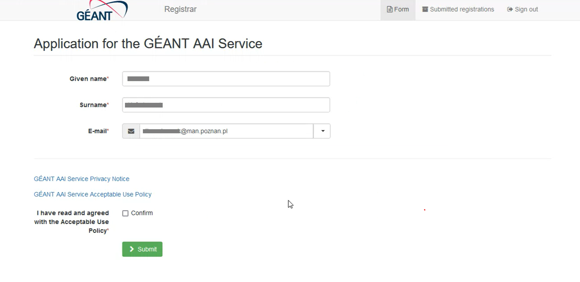 GEANT Software Development Support > Registration in GÉANT AAI Service > eduteams-register-2.png